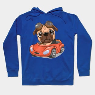 Cute bulldog driving a car Hoodie